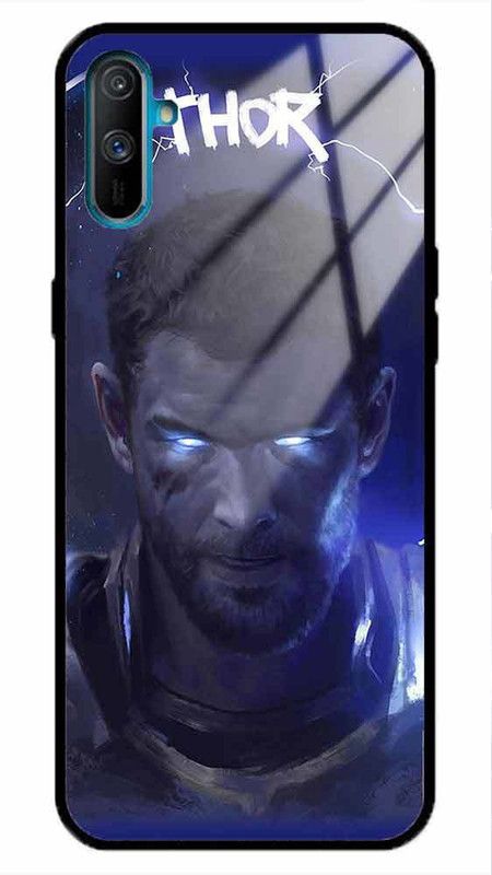 NDCOM Back Cover for Realme C3 Thorr Printed Glass Case  (Multicolor, Grip Case, Pack of: 1)