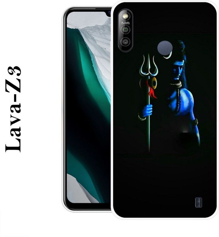SIMAWAT Back Cover for Lava Z3  (Black, Blue, Silicon)