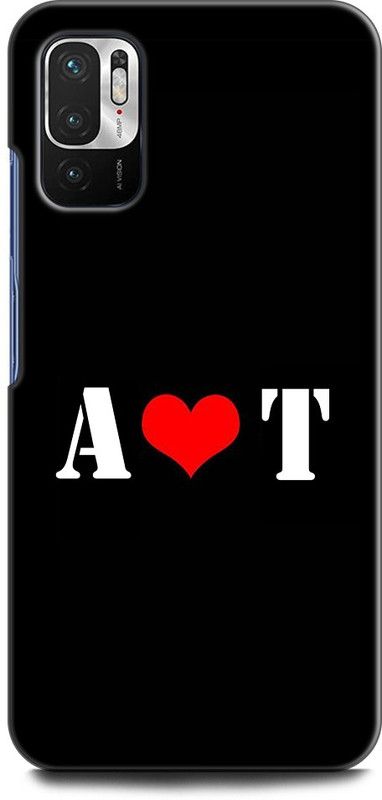 Afterglow Back Cover for Redmi Note 10T 5G A T, A LOVES T, NAME, LETTER, ALPHABET, AT LOVE, HART  (Multicolor, Shock Proof, Pack of: 1)