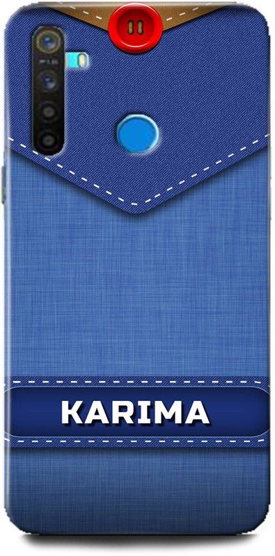 WallCraft Back Cover for Realme 5 / RMX1911 KARIMA NAME, K LETTER, BLUE, JEANS, ALPHABET, DESIGN  (Multicolor, Dual Protection, Pack of: 1)