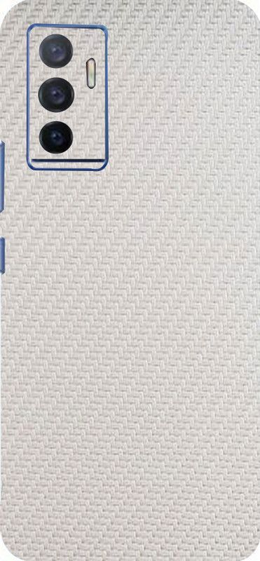 Mclaxa White Carbon Fiber Back Skin Guard, White Carbon Fiber, Vivo V23e Mobile Skin  (White Carbon Fiber With Super Matte Finish)