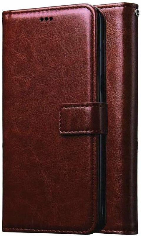 Vatsin Flip Cover for Samsung Galaxy A52  (Brown, Shock Proof)