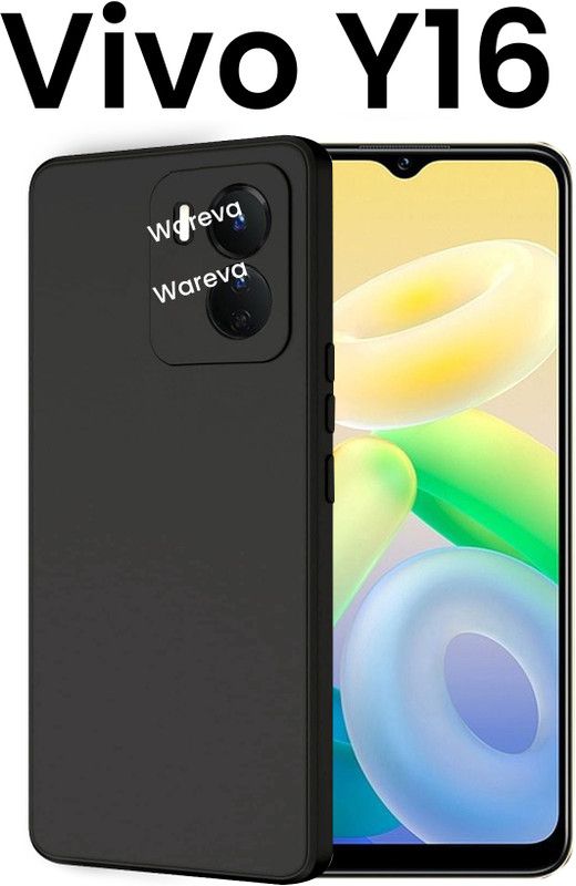 WAREVA Back Cover for Vivo Y16, VIVO Y16  (Black, Camera Bump Protector, Silicon, Pack of: 1)