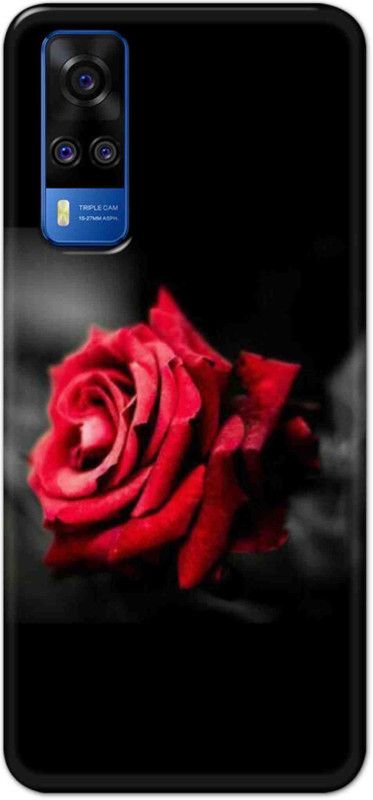 NDCOM Back Cover for Vivo Y51 2020 Red Rose Printed  (Multicolor, Hard Case, Pack of: 1)