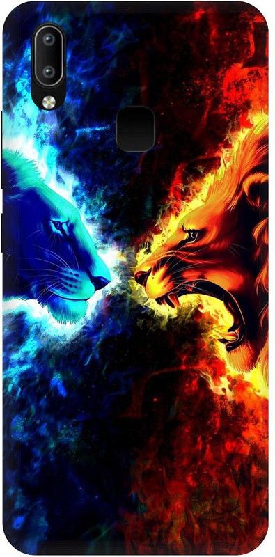 Zaplab Back Cover for Vivo Y95, 1807, 1818, Ice Tiger and Fire Tiger Printed  (Multicolor, Hard Case, Pack of: 1)