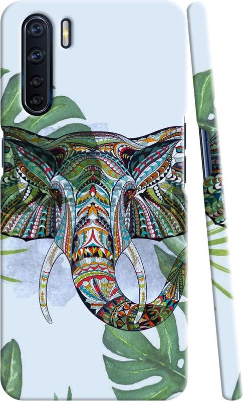 BK Creations Back Cover for Oppo F15s  (White, Green, Dual Protection, Pack of: 1)