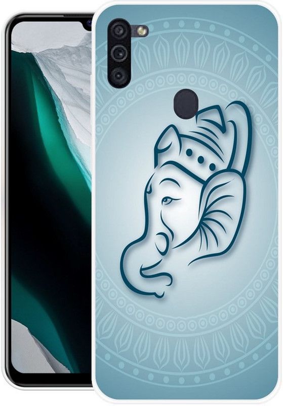 BLUEZAP Back Cover for Samsung Galaxy M11  (Blue, White, Grip Case, Silicon, Pack of: 1)