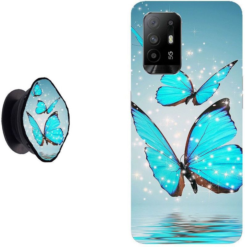 My Swag Back Cover for Oppo F19 Pro Plus  (Blue, Cases with Holder, Pack of: 2)