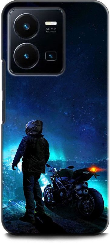 INDICRAFT Back Cover for Vivo Y35, V2205 BIKE, BIKE LOVER, SUPERBIKE, BIKE RACER, NATURE, BLUE  (Multicolor, Shock Proof, Pack of: 1)