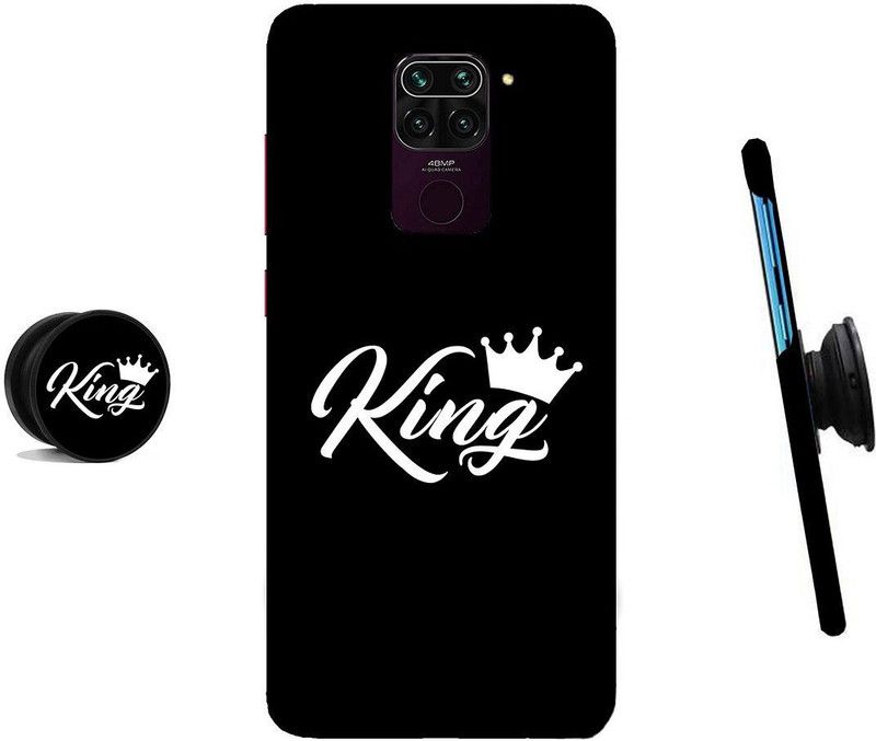 HELLO CASE Back Cover for Mi Redmi Note 9  (White, Black, Cases with Holder)