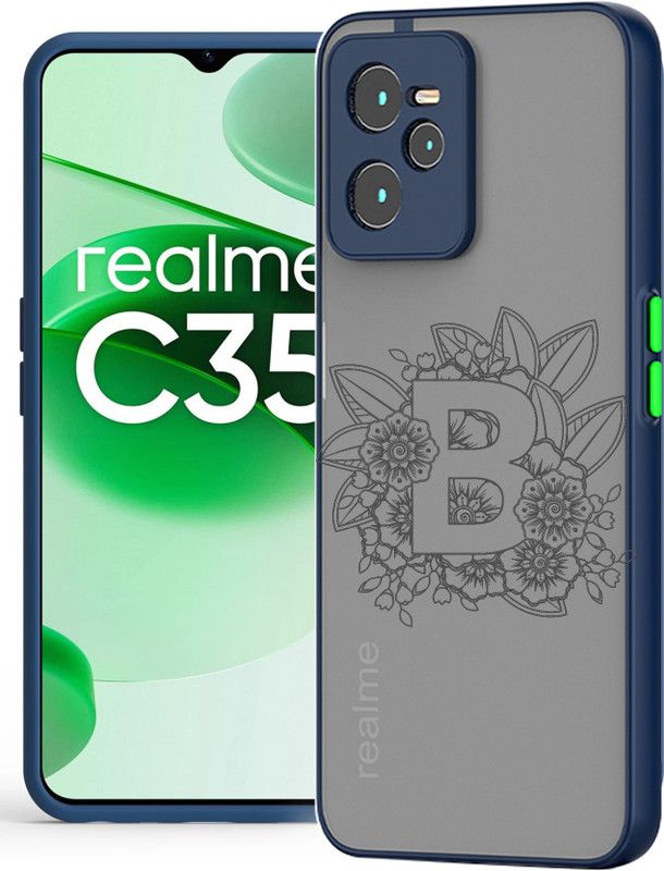 Lilliput Back Cover for Realme C35 Matte Smoke Cover  (Blue, Grip Case, Pack of: 1)