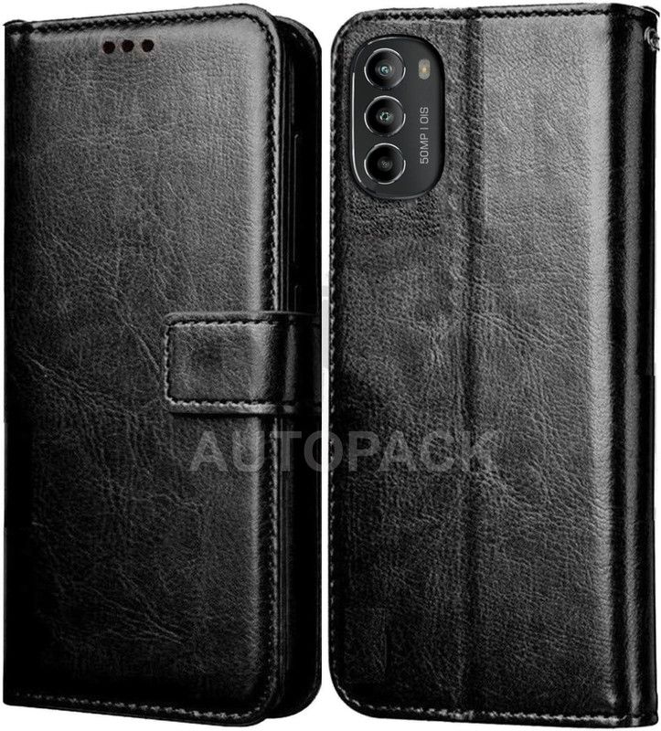 AutoPack Flip Cover for Motorola G82 5G  (Black, Shock Proof, Pack of: 1)
