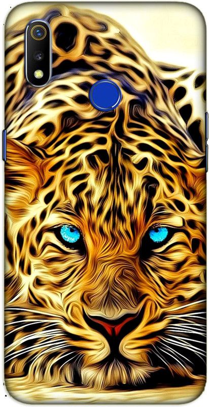 iprinto Back Cover for Realme 3, RMX1825, Realme 3i, RMX1827 Tiger Back Cover  (Yellow, Hard Case)