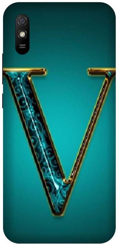 PHONE WALEY.COM Back Cover for Redmi 9i ,MZB080UIN , V letter,V name V word , Printed Back Cover  (Green, Hard Case, Pack of: 1)