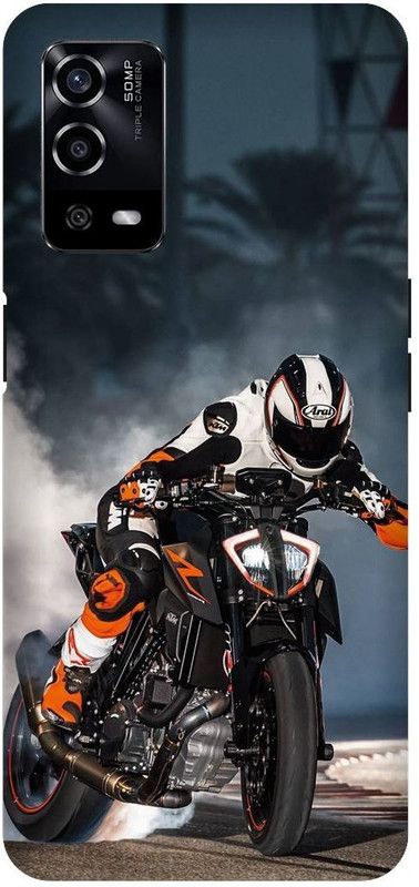 UMPRINT Back Cover for Oppo A55/CPH2325, Biker, Racing, Stunt Printed Back Cover  (Multicolor, Hard Case, Pack of: 1)