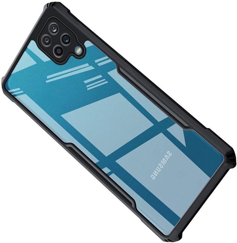 Phone Back Cover Flip Cover for Samsung Galaxy F22  (Black, Transparent, Grip Case)