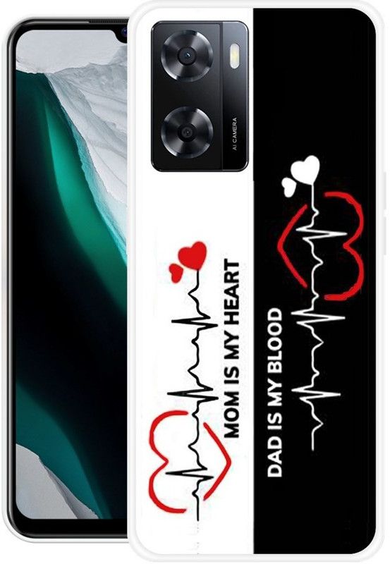 BAILAN Back Cover for OPPO A57 2022  (Black, White, Silicon)