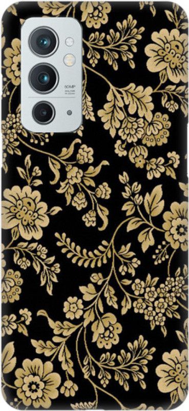 COBIERTAS Back Cover for Oneplus 9RT 5G  (Black, Gold, Pack of: 1)