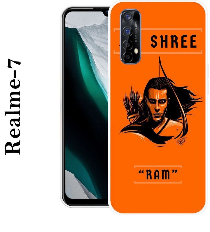 PALWALE BALAJI Back Cover for Realme 7  (Orange, Black, Silicon)
