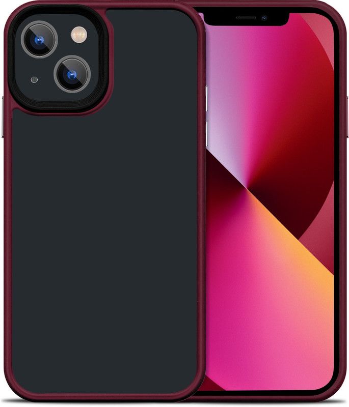 Gripp Matte Texture & Slim-Fit Back Cover for Apple iPhone 13  (Maroon, Shock Proof, Pack of: 1)