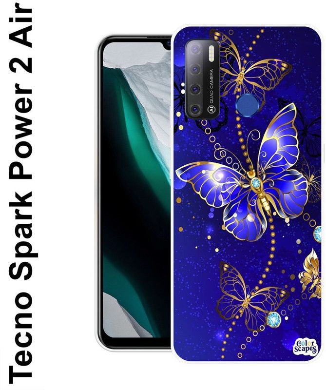 Sswastik Back Cover for Tecno Spark Power 2 Air  (Blue, Gold, Silicon)