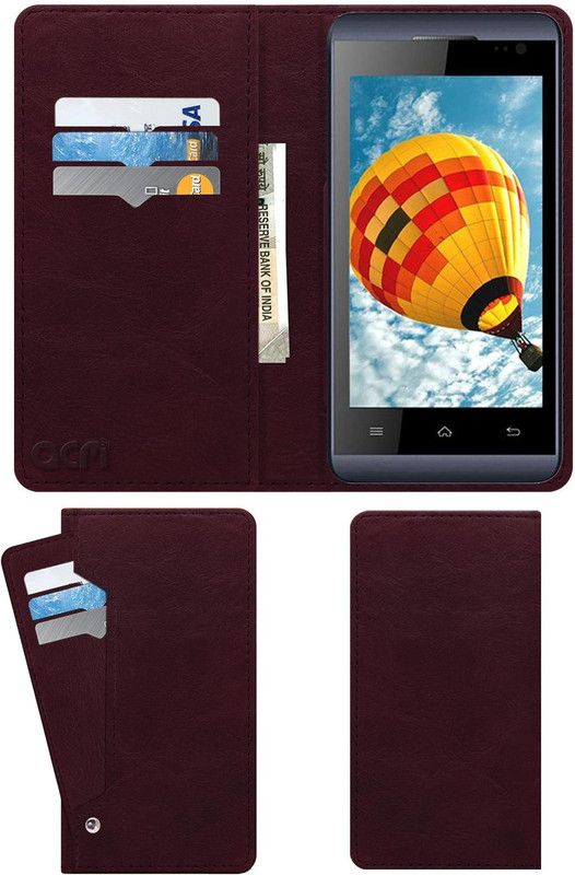 ACM Flip Cover for Micromax Bolt S302  (Maroon, Cases with Holder, Pack of: 1)