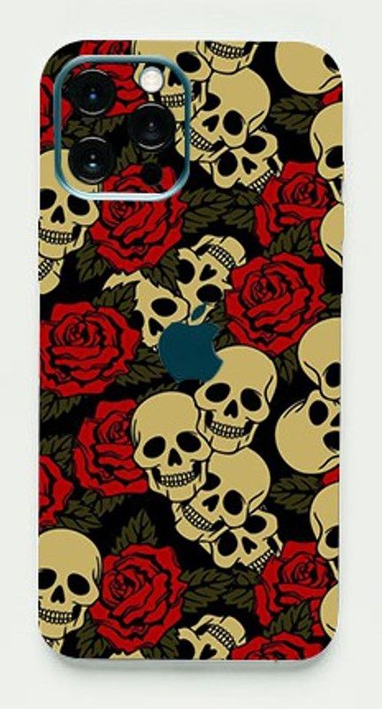 Mclaxa Skull&Roses Mobile Back Skin, Skull&Roses, Apple Iphone 12 Pro Max Mobile Skin  (Skull&Roses Skin With Super Matte Finish)