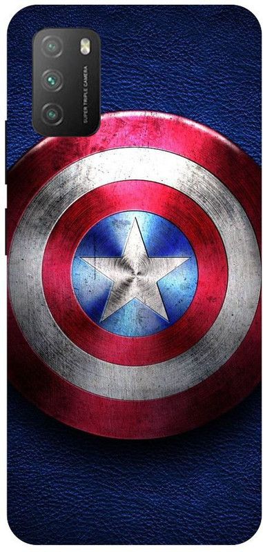 URCHIN Back Cover for Poco M3 Captain America, Superhero, Avengers, End Game, Marval, Comic, Shield, Cute, Chibbi  (Multicolor, Shock Proof, Pack of: 1)