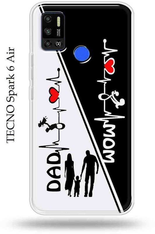 RM Style Back Cover for Tecno Spark 6 Air  (White, Black, Silicon)