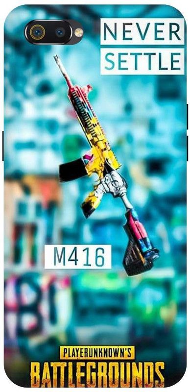THE NARAYANA COLLECTIONS Back Cover for REALME C2-RMX1941-PUBG,M416,GLACIER,GUN,NEVER,SETTLE  (Multicolor, Hard Case, Pack of: 1)