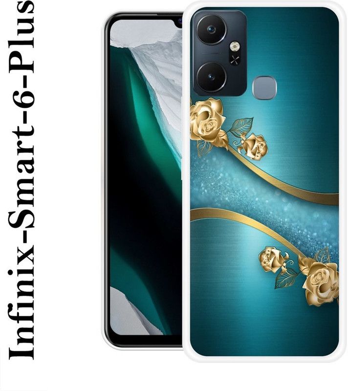 SUPERCASE Back Cover for Infinix Smart 6 Plus  (Green, Gold, Silicon)