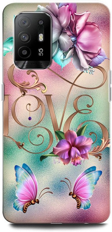 ORBIQE Back Cover for OPPO F19 Pro+ 5G CPH2213 LOVE, FLOWER, HEART, COUPLE, BIRD, ROSE, BUTTERFLY  (Multicolor, Hard Case, Pack of: 1)