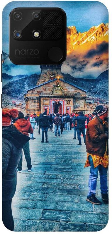 UMPRINT Back Cover for Realme Narzo 50A,RMX3430 Bholenath Kedarnath Temple Printed Back Cover  (Multicolor, Shock Proof)