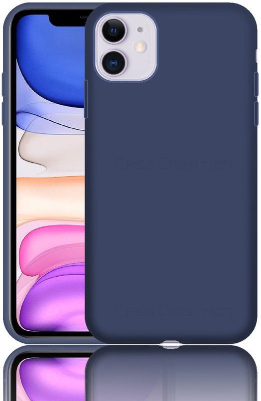 CASE CREATION Back Cover for Apple iPhone 11 2019 Luxurious OG Series Slim Silicone Case  (Blue, Shock Proof, Silicon, Pack of: 1)