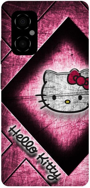 FRONK Back Cover for POCO M4 5G, MZB0BRWIN, HELLO, KITTY, BACK, COVER  (Pink, Hard Case, Pack of: 1)