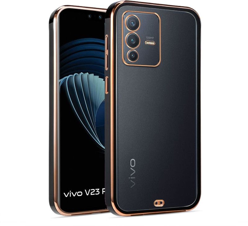 Yoox Back Cover for Vivo V23 Pro  (Black, Dual Protection, Silicon, Pack of: 1)