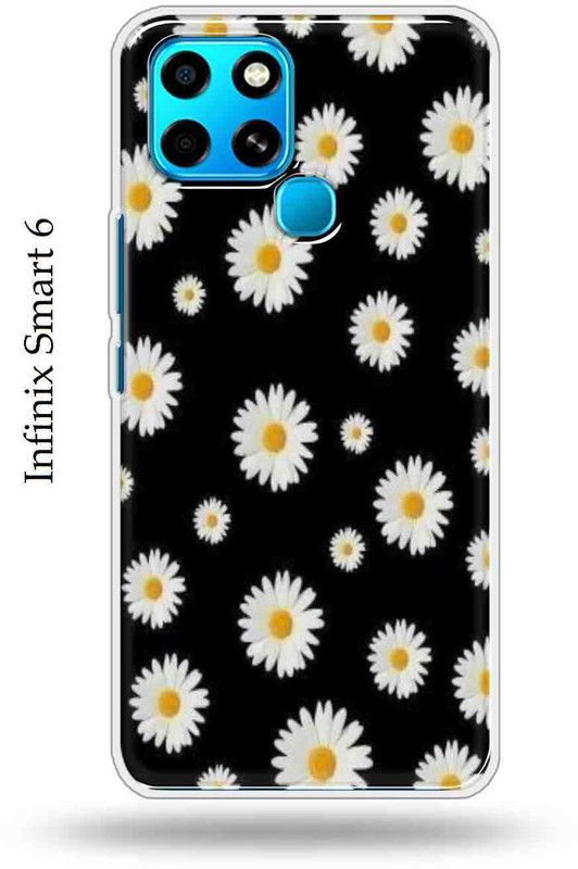Masterprint Back Cover for Infinix Smart 6  (Black, White, Silicon, Pack of: 1)