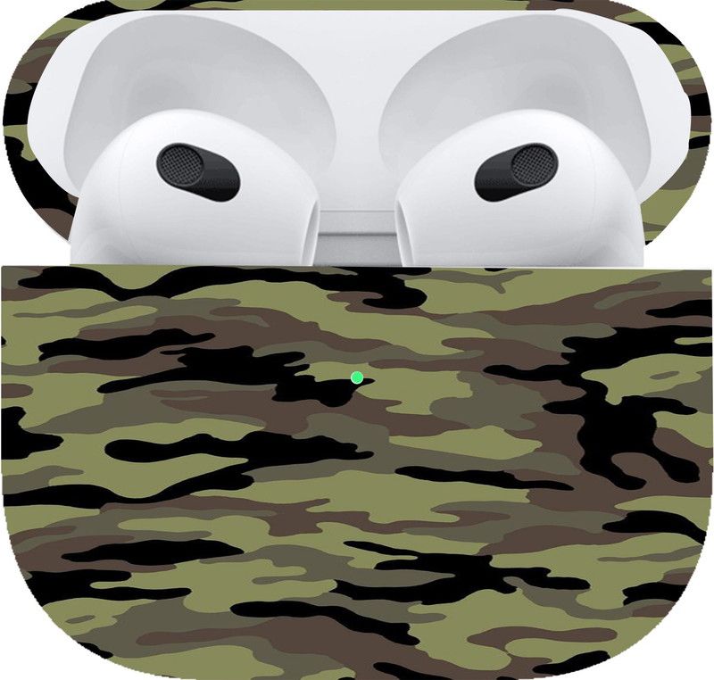 Skins HUB Camouflage Army Green 1 Skin For Air Pods 3 Type-1, Camo Green 1, Air Pods 3 Type-1 Mobile Skin  (Camouflage Army Green 1 Skin With Super matte finish)