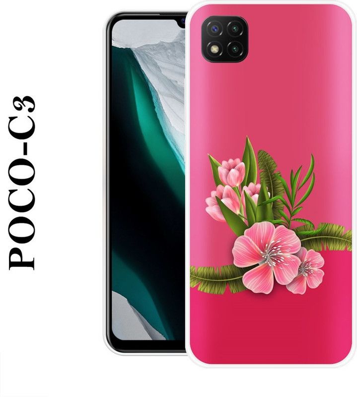 KLC Back Cover for Poco C3  (Multicolor, Silicon)