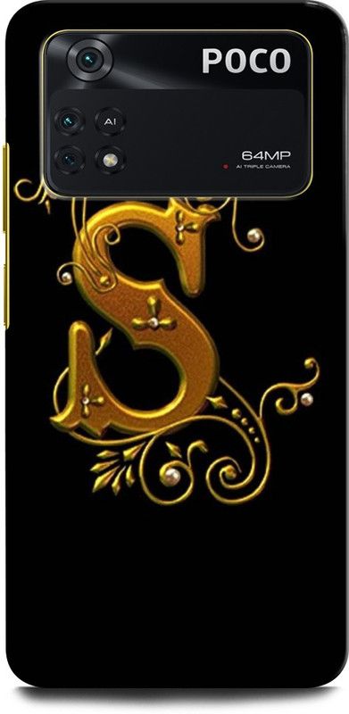 ORBIQE Back Cover for POCO M4 Pro S, S LETTER, S ALPHABET, DESIGN  (Multicolor, Hard Case, Pack of: 1)