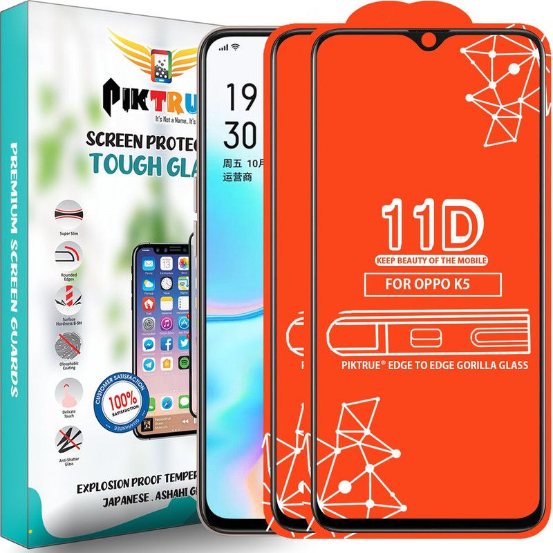 PikTrue Edge To Edge Tempered Glass for Oppo K5  (Pack of 2)