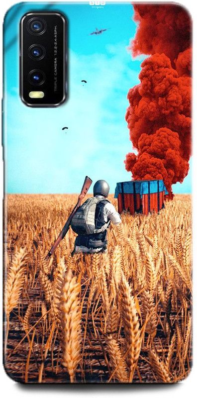 INDICRAFT Back Cover for Vivo Y12G, V2068 PUBG, GAME, WHEATFIELD  (Multicolor, Dual Protection, Pack of: 1)