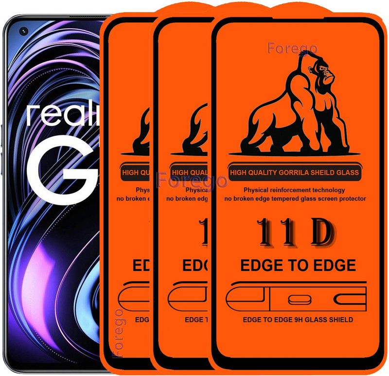 Forego Edge To Edge Tempered Glass for Realme GT  (Pack of 3)