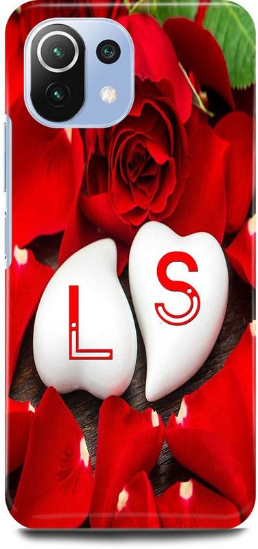 JUGGA Back Cover for Xiaomi 11Lite NE, L LOVES S NAME,L NAME, S LETTER, ALPHABET,L LOVE S NAME  (Red, Hard Case, Pack of: 1)