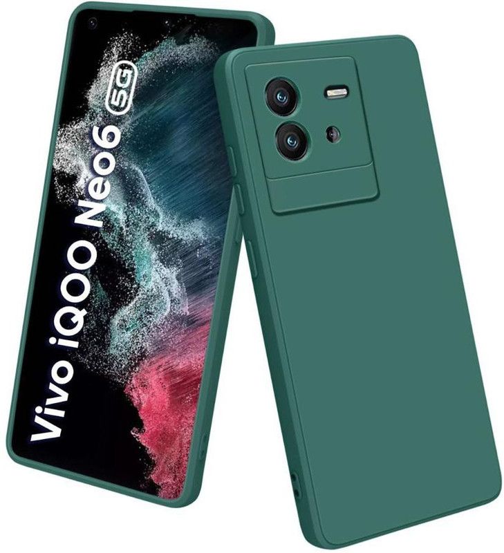 Vshop Back Cover for iQOO Neo 6 5G  (Green, Flexible, Silicon, Pack of: 1)