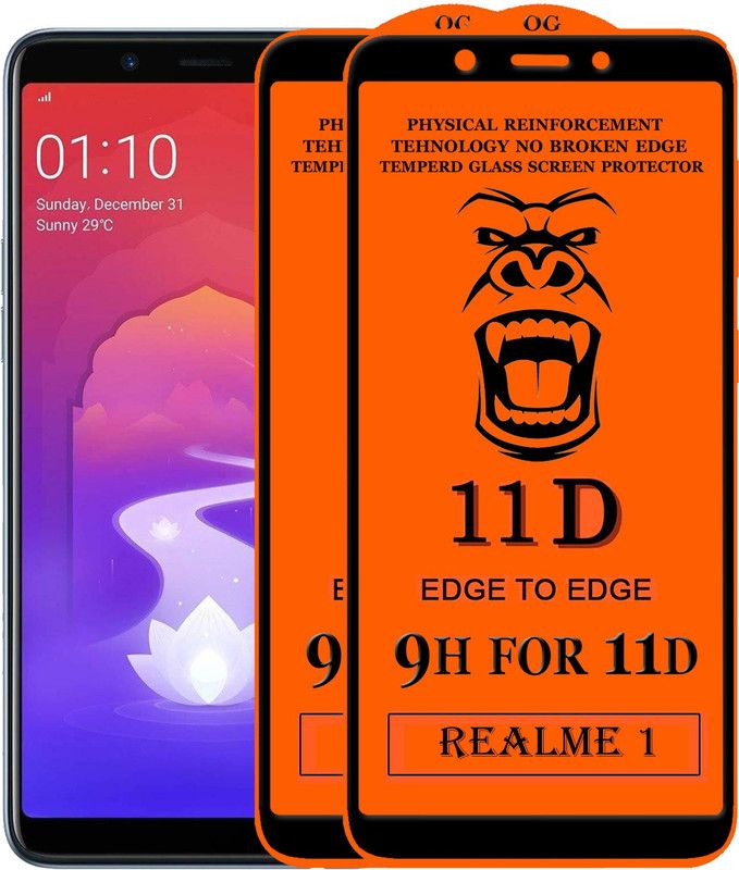 Xester Edge To Edge Tempered Glass for OPPO Realme 1  (Pack of 2)