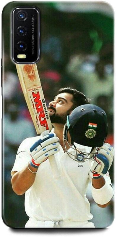 INDICRAFT Back Cover for Vivo Y12G, V2068 VIRAT KOHLI, INDIAN, CRICKET, SPORTS  (Multicolor, Dual Protection, Pack of: 1)