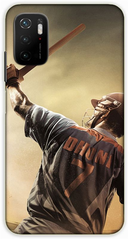 iprinto Back Cover for POCO M3 Pro, POCO M3 Pro 5G MS Dhoni Cricketer Back Cover  (Yellow, Hard Case, Pack of: 1)