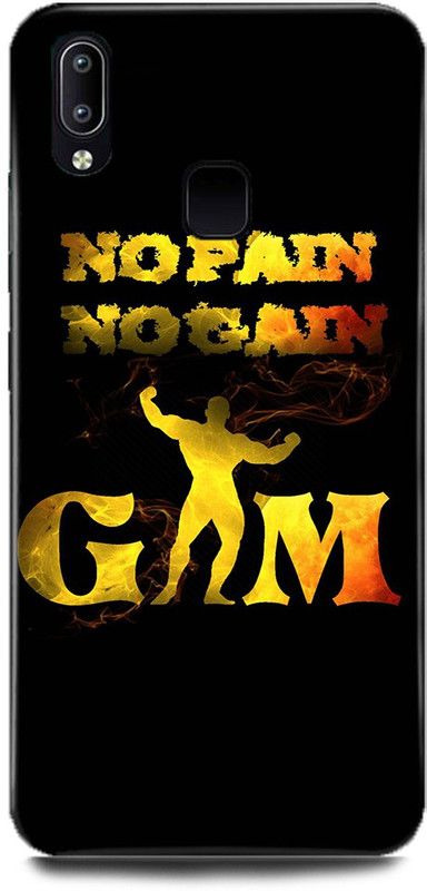 MP ARIES MOBILE COVER Back Cover for Vivo V11, 1806, Gold,Gym,Fitness,Workout,Gym,No,Pain,No,Gain,Stop,Wishing,Start,Doing,  (Multicolor, Hard Case, Pack of: 1)