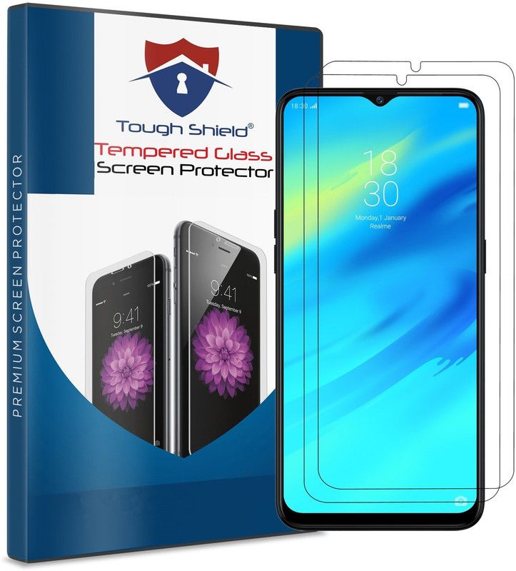 TOUGH SHIELD Tempered Glass Guard for Realme 3, Realme 3i, Vivo Y93  (Pack of 2)